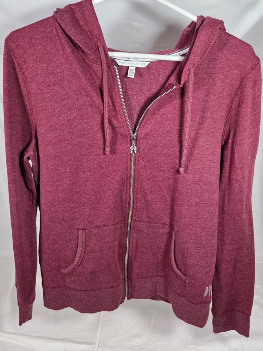 Victoria’s Secret Maroon Sequin Angel Wings Zip-Up Hoodie Medium